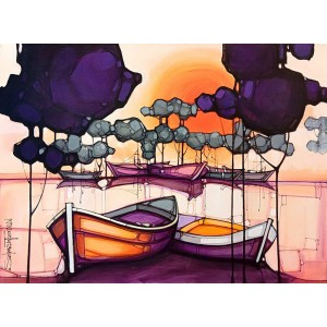 Salman Farooqi, 36 x 48 Inch, Acrylic on Canvas, Seascape Painting, AC-SF-647